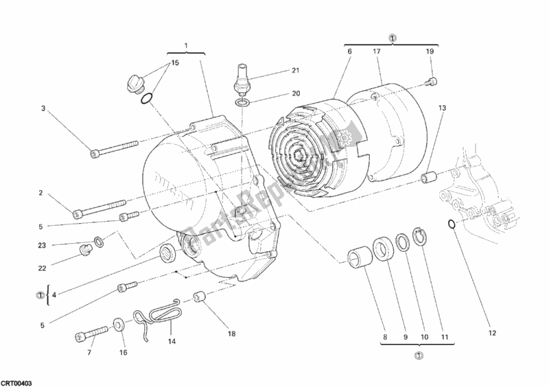 All parts for the Clutch Cover of the Ducati Sportclassic GT 1000 USA 2009
